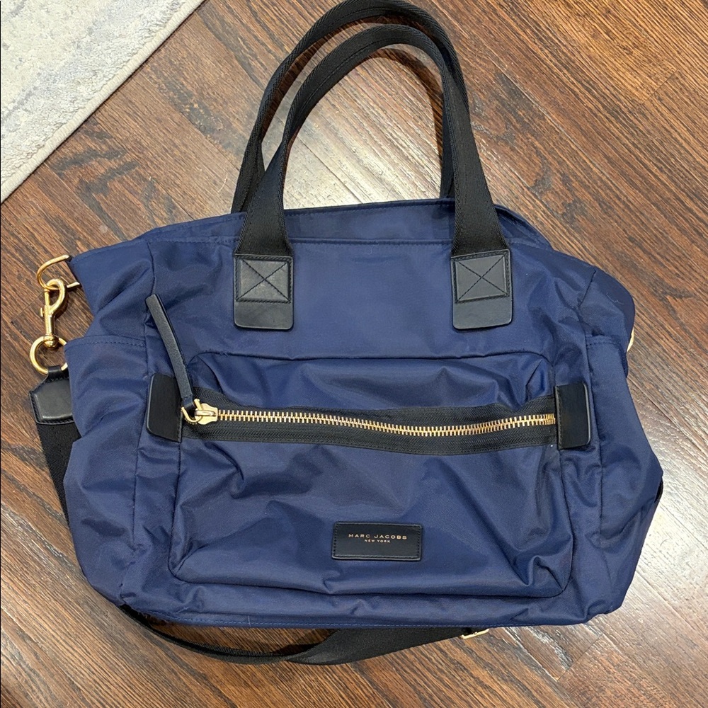 Marc Jacobs Navy and Black Tote with Gold Hardware
